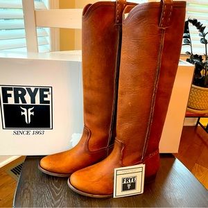 Frye cara tall riding boots never worn! Cognac size 7.5